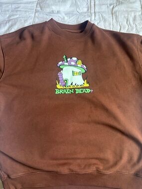 Brain Dead Brown Fleece Logo Crewneck